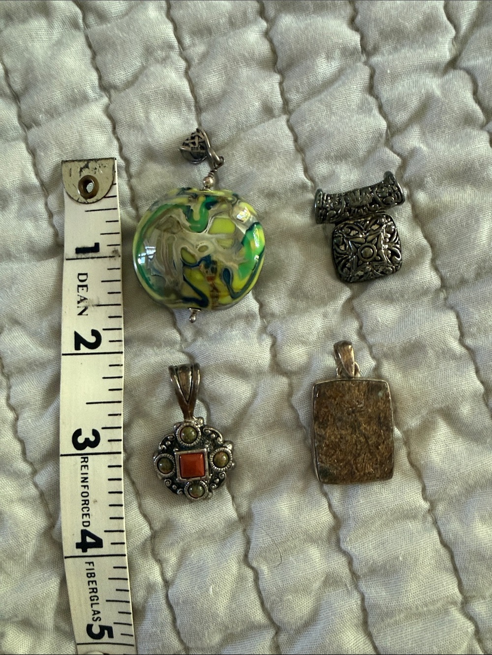Handcrafted Green Swirl Glass Pendant Necklace - Women Jewelry